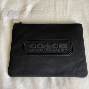 Coach black fabric tech pouch